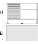 Banc de lucru 1500mm, 750mm, 925mm, 116000g