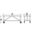 Banc de lucru mobil 2000mm, 750mm, 795mm, 90000g