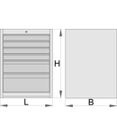 Carucior de scule larg 6sertare 663mm, 650mm, 870mm