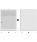 carucior larg 2 sertare 663mm, 650mm, 870mm