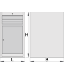 Dulap ingust - 2 sertare și ușa 475mm, 650mm, 870mm