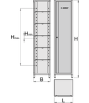 Fiset metalic independent 500mm, 450mm, 2065mm, 1620mm