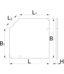 Blat de lemn de colt 1000mm, 750mm, 1000mm, 750mm, 40mm, 350mm