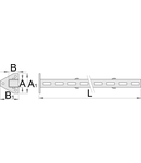 Suport pentru panou perforat(mijloc) 32mm, 45mm, 80mm, 70mm, 1155mm