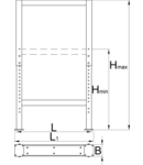 Picior ajustabil pentru banc de lucru modular 100mm, 650mm, 680mm