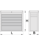 Dulap de scule Eurostyle-5 compartimente 685mm, 300mm, 535mm, 25000g