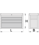 Dulap de scule Eurostyle-3 compartimente 695mm, 435mm, 455mm, 25830g