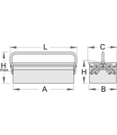 Cutie de scule-3 compartimente 560mm, 210mm, 220mm, 600mm, 175mm, 270mm, 3834g