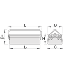 Cutie de scule-3 compartimente 460mm, 210mm, 235mm, 485mm, 175mm, 225mm, 3513g