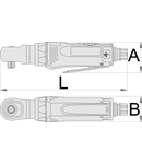 Antrenor cu clichet pneumatic 1/2", 256mm, 56mm, 47,8mm, 90