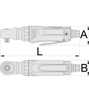 Mini antrenor pneumatic cu clichet 1/4", 196mm, 49mm, 40,8mm, 41