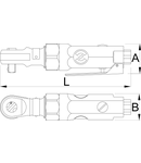 Antrenor reversibil pneumatic 3/8" 3/8", 165mm, 37mm, 41mm, 54, 520g