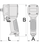 Pistol de insurubare reversibil cu soc, compact 1/2", 105,4mm, 63mm, 177mm, 745