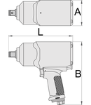 Pistol de insurubare reversibil cu soc 3/4", 220mm, 88mm, 217mm, 2034