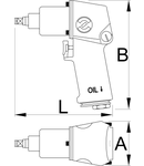 Pistol pneumatic 1/2" 1/2", 188mm, 70mm, 190mm, 814, 2910g