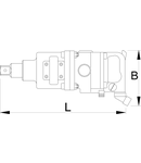 Ciocan pneumatic reversibil 1.1/2" 1.1/2", 550mm, 450mm, 3388, 17800g