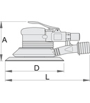 Polizor pneumatic 2.5, 220mm, 105mm, 150mm, 1600g