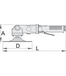 Polizor pneumatic unghiular 375mm, 100mm, 175mm, 2610g