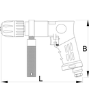 Pistol pneumatic de gaurit cu maner 220mm, 150mm, 1570g