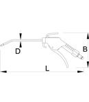 Pistol de curatire pneumatic 260mm, 135mm, 6mm, 153g