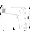 Pistol pneumatic rotopercutor 170mm, 150mm, 19mm, 1810g