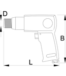 Pistol pneumatic rotopercutor 225mm, 150mm, 19mm, 2160g