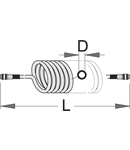 Furtun pneumatic elicoidal 9m, 1/4", 6.5 x 10mm, 850g