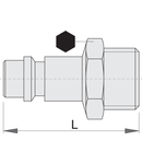 Cuplaj, partea tata R1/2", 22mm, 39mm, 40g