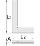 Echer de tamplarie cu talpa 250mm, 160mm, 5mm, 500g