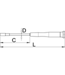 Cap cheie tubulara cu maner pentru electronisti 3mm, 60mm, 153mm, 4.5mm, 23g
