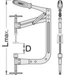 Scula de comprimare arcuri de pistoane 430mm, 20 - 250mm, 1810g