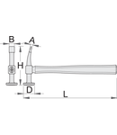 Ciocan de tinichigerie cu varf curb si de finisare 325mm, 8mm, 19.6mm, 40mm, 140mm, 445g