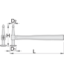 Ciocan de tinichigerie cu cioc si de finisare 325mm, 40mm, 12mm, 138mm, 406g