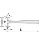 Ciocan de tinichigerie de corectie 325mm, 38 x 38mm, 40mm, 100mm, 465g