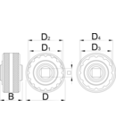 Bottom bracket socket T47 60mm, 34mm, 1/2", 49mm, 54mm, 106g