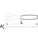 Cheie simpla pentru ax roata 13mm, 200mm, 2mm, 100g