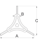 Cheie hexagonala cu trei picioare 122mm, 16mm, 106mm, 65g