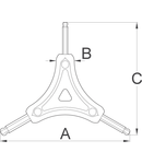 Cheie hexagonala cu trei picioare, cap sferic 122mm, 16mm, 106mm, 64g