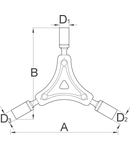 Cheie tubulara cu trei picioare 8mm, 9mm, 10mm, 108mm, 94mm, 12mm, 13mm, 130g