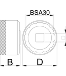 Bottom bracket socket BSA30 53mm, 44.2mm, 31mm, 1/2", 117g