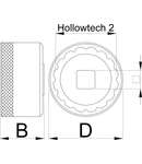 Bottom bracket socket 16 Notch 53mm, 42.7mm, 31mm