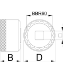 Bottom bracket socket BBR60 47mm, 39mm, 31mm, 1/2", 88g