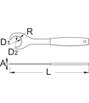 Cheie fixa pentru pedalier 21,35mm, 22,5mm, 310mm, 3mm