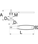 Extractor cu maner folosit pentru Standard, Shimano Octalink si Isis 11,5mm, 16mm, M22 x 1mm, 75mm, 24mm, 165mm, 206g