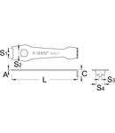 Cheie pentru piulitele frontale ale pinionului de lant 98mm, 1,5mm, 11mm, 18g