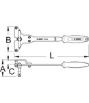 Scula universala pentru demontarea pinioanelor cu butuc filetat 350mm, 88mm, 121mm, 16mm