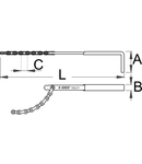 Indicator de pozitionare lant pe pinion 250mm, 12mm, 42mm, 1/2"mm, 86g