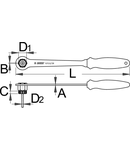 Cheie pentru pinioane roata spate cu maner 337mm, 1,5mm, 4mm, 7,9mm, 23,6mm, 5,0mm, 340g