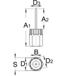 Cap pentru inlucuire pinioane cu ghidaj cu bolt 69,1mm, 37,5mm, 2,3mm, 23,40mm, 21,25mm, 24mm, 85g