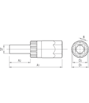 Cassette lockring tool with 12mm guide pin 75mm, 30mm, 1,67mm, 23,45mm, 21,25mm, 21mm, 1/2"